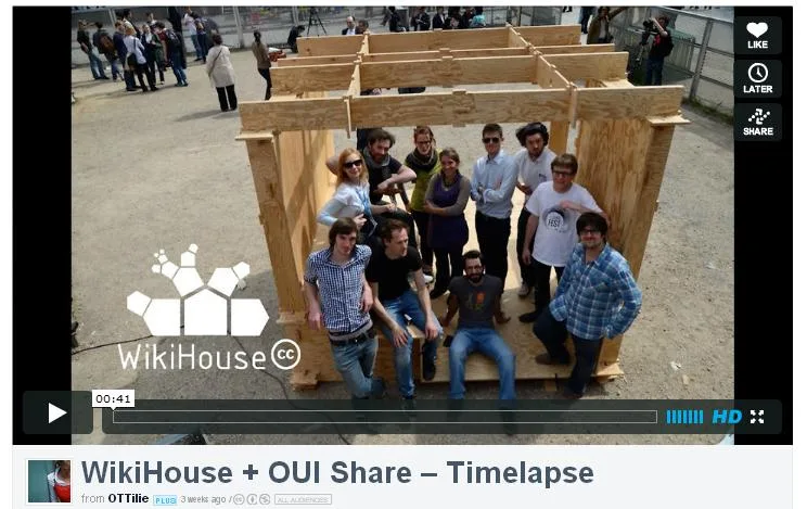 WikiHouse construction at the OuishareFest: a Timelapse on Vimeo