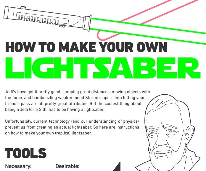 Make Your Own Lightsaber infographic
