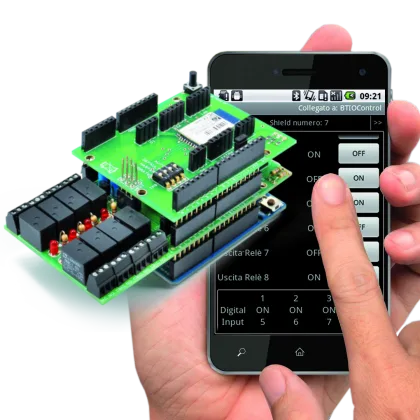 An I²C Bus powered Arduino IO Expander Board controlled via Bluetooth and Android