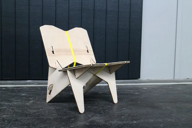 An Open Source Chair made of Plywood and a Ratchet Strap