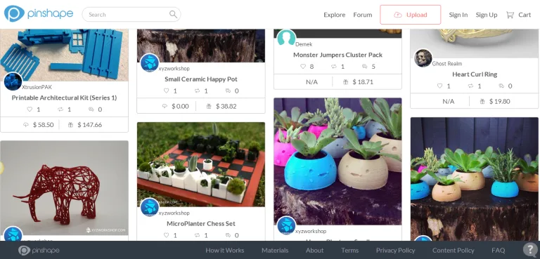A new 3Dprinting portal debuts: Welcome Pinshape