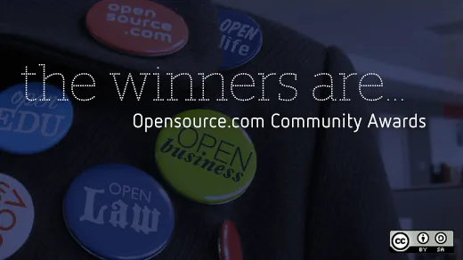 Opensource.com published community award 2015