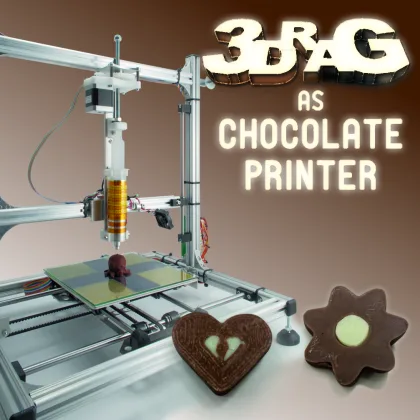 Print with Chocolate in two colours with 3Drag Choco Big Dual Extruder