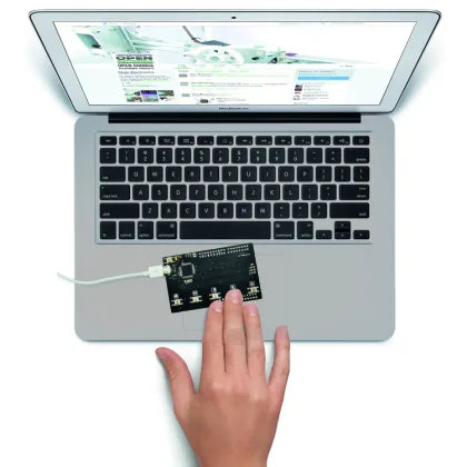 An electronic business card on a board