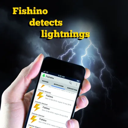 Fishino detects lightnings and sends push notifications