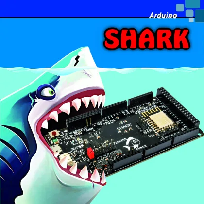 Fishino Shark: arduino like board with 32-bit, WiFi, audio codec, sd card, battery charger … and more