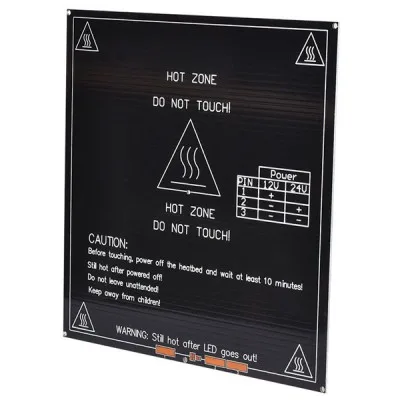 Heated plate in aluminum for 3D printer