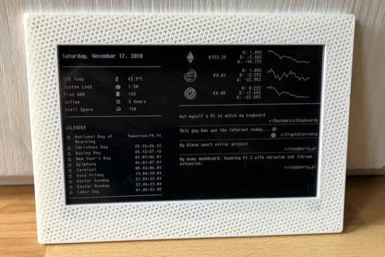 DIY a Raspberry Pi E Ink Magic Mirror