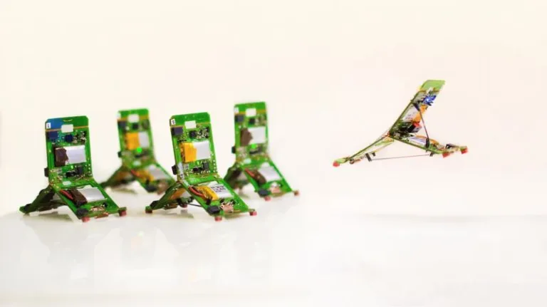 Robot-ants that can jump, communicate with each other and work together