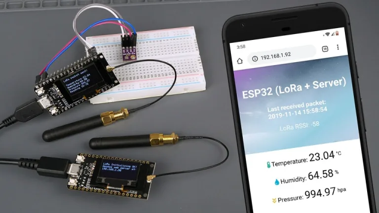 ESP32 LoRa Sensor Monitoring with Web Server (Long Range Communication)