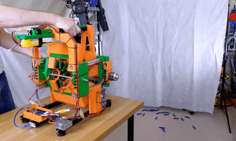 James Bruton’s 3D-printed, Arduino-powered Nerf blaster fires 10 darts at once
