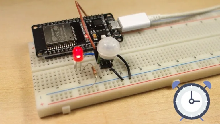 ESP32 with PIR Motion Sensor using Interrupts and Timers