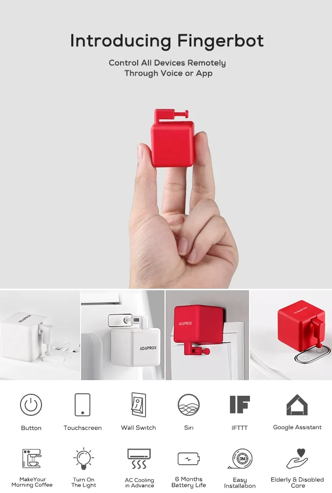 Fingerbot, Control All Devices Remotely Through Voice or App