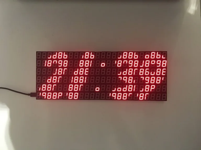 144 7-segment displays make up this delightful digital clock