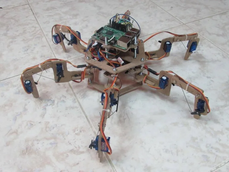 Raspberry Pi Hexapod Wooden Robot.