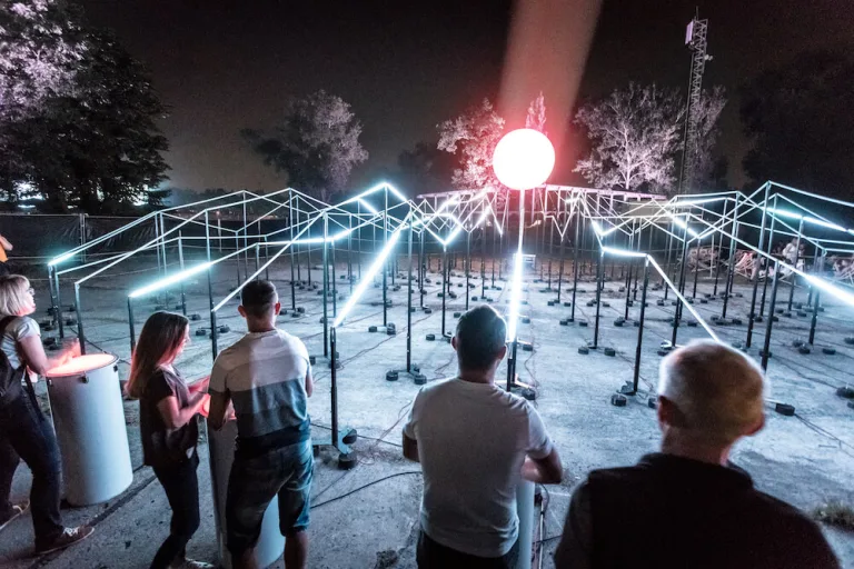 The Lightwaves is a participatory audio-visual installation