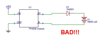 18650 Battery charger reverse polarity protection