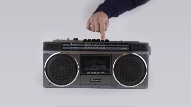 A vintage Boombox with Spotify