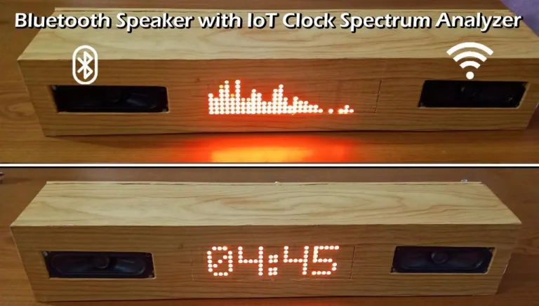 Wifi clock with Bluetooth speaker and spectrum analyzer