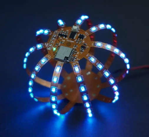 FLEXBALL – a Hundred Pixel Flexible PCB Ball With WiFi