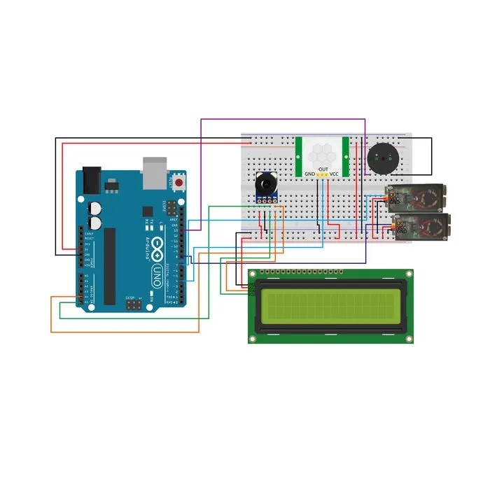How to Make Non-Touch Automatic Door Open-Close Body Temp. Detect System to Avoid Spreading Covid-19