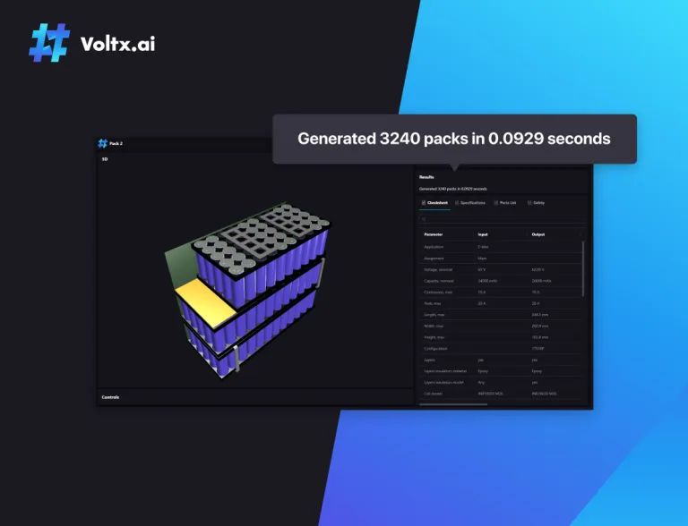 Voltx.ai Software: design Battery Packs Online