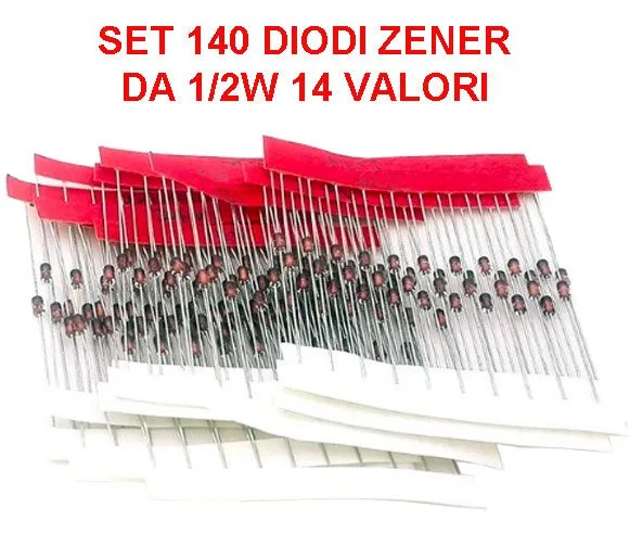 Set of 140 Zener diodes - 10 pcs per value - Image 1