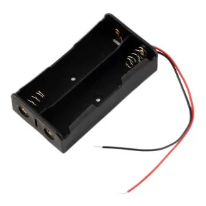 Battery holder with leads for 2 x 18650 cells