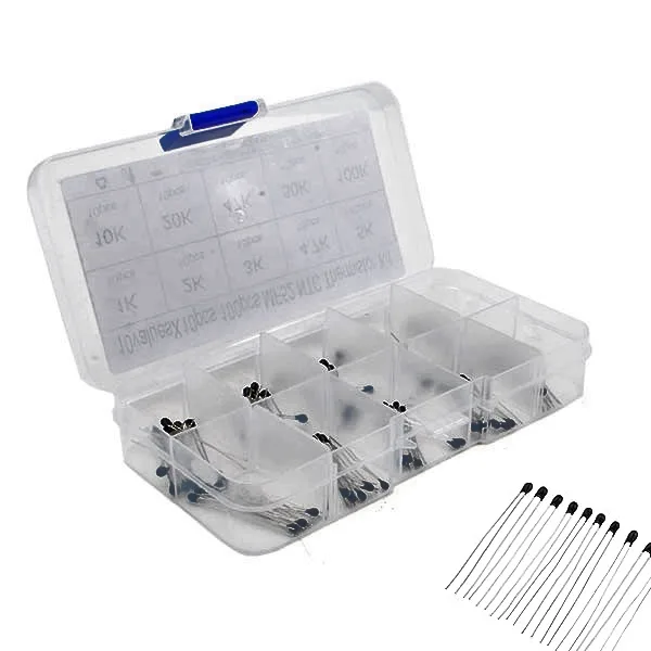 Plastic box with 100 NTC thermistors from 1K to 100K - Image 1