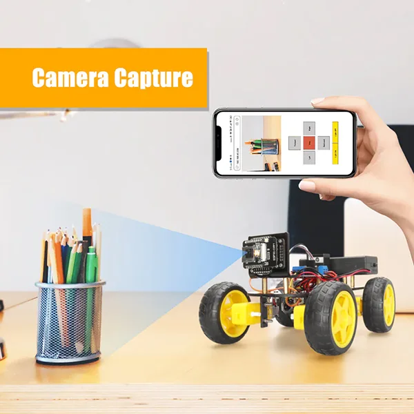 4WD WiFi Robot Car with ESP32-CAM Camera - Kit - Image 10