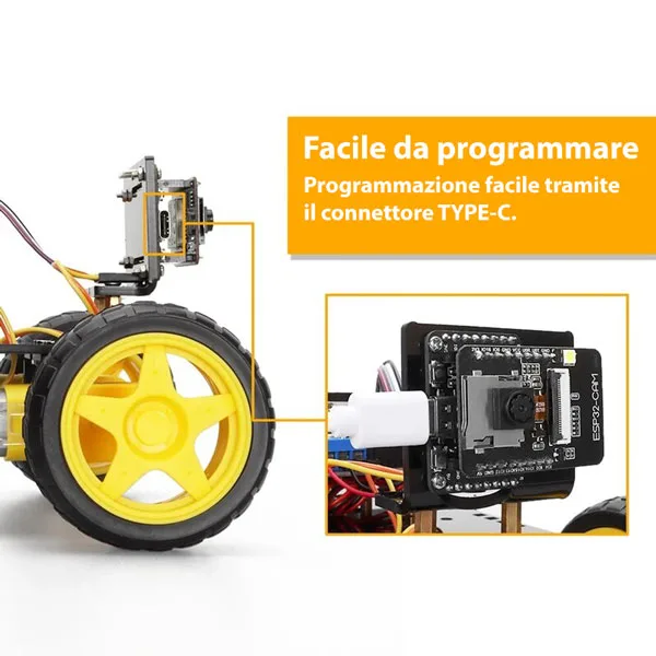 4WD WiFi Robot Car with ESP32-CAM Camera - Kit - Image 9