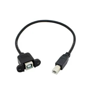 USB male B to panel-mount female B cable