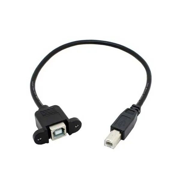 USB male B to panel-mount female B cable - Image 1