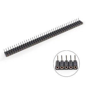 40-Pin Machined Female Strip Connector, 2.54mm Pitch - 90°