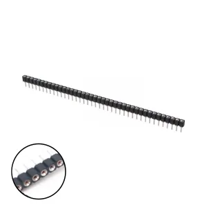 40-way female header strip, machined pins, 2.54 mm pitch