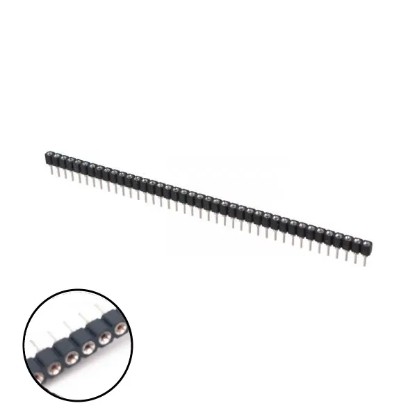 40-way female header strip, machined pins, 2.54 mm pitch - Image 1
