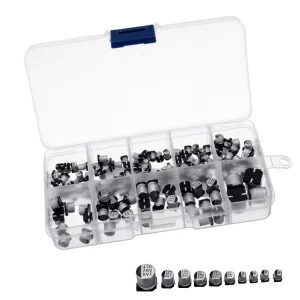 Box of 145 SMD electrolytic capacitors - assorted values