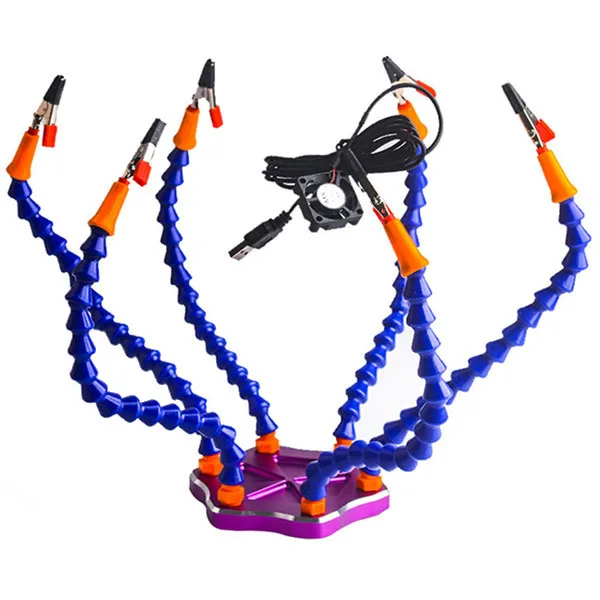 Soldering Work Station with 6 Flexible Arms and Magnifier - Image 6