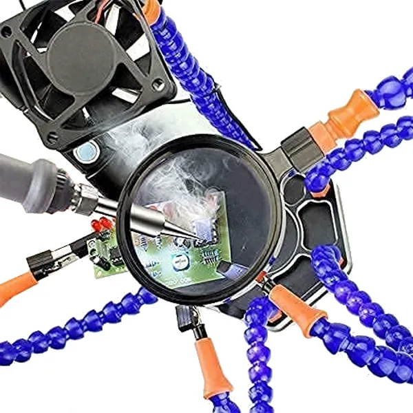 Soldering Work Station with 6 Flexible Arms and Magnifier - Image 4