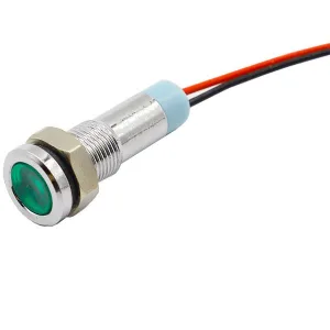 Green LED Indicator - 12-24 VDC, 6 mm