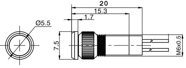 Blue LED Indicator Light - 12-24 VDC 6 mm - Image 4