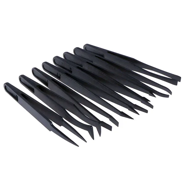 Set of 8 Anti-Static Tweezers - Image 1