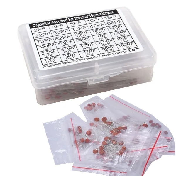 Set of 300 ceramic capacitors, 10 pcs - 30 values - Image 1