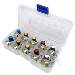 Box of 10 potentiometers, assorted values