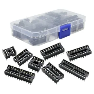Box of 66 assorted IC sockets