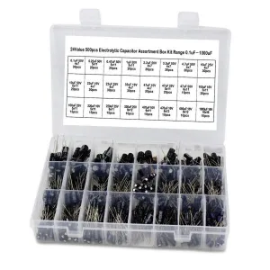 Box of 500 electrolytic capacitors
