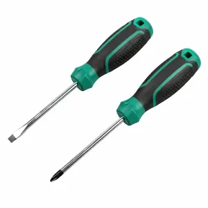 Set of 2 slotted and Phillips screwdrivers