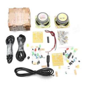 2x3W Powered Speaker Set with VU Meter and Clear Box