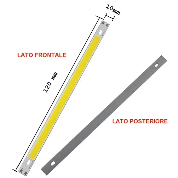 White COB LED Bar 12V 10W - 12 cm long - Image 4