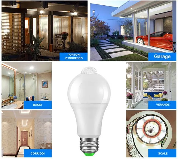 LED Lamp 12W with PIR and Dusk Sensor - Cool White - Image 3